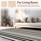 Ultra Soft Area Rug, Non Slip, Stain Resistant, Washable Area Rugs for Living Room, Bedroom, Entrance Rug Versatile Black & White(Black)