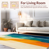 Ultra Soft Area Rug, Non Slip, Stain Resistant, Washable Area Rugs for Living Room, Bedroom, Beach Vibes Area Rug Summer Surf Decor Rug(Orange)