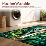 Ultra Soft Area Rug, Non Slip, Stain Resistant, Washable Area Rugs for Living Room, Bedroom, Energetic Green and Black Contrast(Gray)