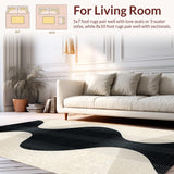 Ultra Soft Area Rug, Non Slip, Stain Resistant, Washable Area Rugs for Living Room, Bedroom, Modern Boho Entryway Pet-Friendly Geometric Area Rug(Beige)
