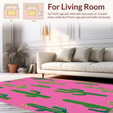 Ultra Soft Area Rug, Non Slip, Stain Resistant, Washable Area Rugs for Living Room, Bedroom, Trendy Soft Textured Nature Theme(Pink)