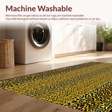 Ultra Soft Area Rug, Non Slip, Stain Resistant, Washable Area Rugs for Living Room, Bedroom, Contemporary Zebra Pattern Fusion(Gold)