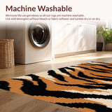Ultra Soft Area Rug, Non Slip, Stain Resistant, Washable Area Rugs for Living Room, Bedroom, Non-Slip Tiger Skin Playroom Area Carpet(Brown)