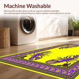 Ultra Soft Area Rug, Non Slip, Stain Resistant, Washable Area Rugs for Living Room, Bedroom, Charming Coastal Mardi Gras Vibe(Yellow)