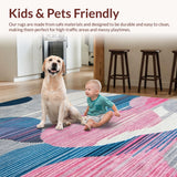 Ultra Soft Area Rug, Non Slip, Stain Resistant, Washable Area Rugs for Living Room, Bedroom, Vibrant Abstract Geometric Display(Gray)