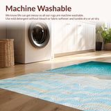 Ultra Soft Area Rug, Non Slip, Stain Resistant, Washable Area Rugs for Living Room, Bedroom, Beach Theme Bedroom Area Rug for Relaxation(Blue)
