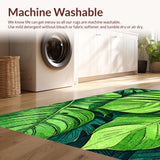 Ultra Soft Area Rug, Non Slip, Stain Resistant, Washable Area Rugs for Living Room, Bedroom, Vibrant Botanical Hallway Rug for Indoor Outdoor Use(Green)