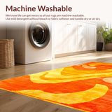 Ultra Soft Area Rug, Non Slip, Stain Resistant, Washable Area Rugs for Living Room, Bedroom, Stylish Cozy Fluffy Color Gradient(Orange)