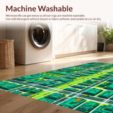 Ultra Soft Area Rug, Non Slip, Stain Resistant, Washable Area Rugs for Living Room, Bedroom, Colorful Car Track Nursery Rug with Friction Vehicles(Green)
