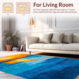Ultra Soft Area Rug, Non Slip, Stain Resistant, Washable Area Rugs for Living Room, Bedroom, Stylish Abstract Cloud Formation(Blue)