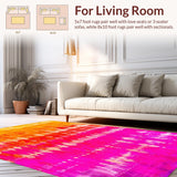 Ultra Soft Area Rug, Non Slip, Stain Resistant, Washable Area Rugs for Living Room, Bedroom, Lively Soft Ombre Effect Style(Orange)