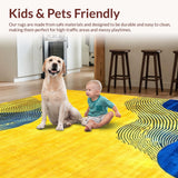 Ultra Soft Area Rug, Non Slip, Stain Resistant, Washable Area Rugs for Living Room, Bedroom, Sophisticated Multi-Tone Abstract Look(Yellow)