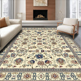 Ultra Soft Area Rug, Non Slip, Stain Resistant, Washable Area Rugs for Living Room, Bedroom, Stylish Colorful Bouquet Pattern(Beige)