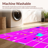 Ultra Soft Area Rug, Non Slip, Stain Resistant, Washable Area Rugs for Living Room, Bedroom, Joyful Pink and Yellow Artistic Layout(Pink)