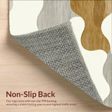 Modern Abstract Flowing Area Beige Cream Pet Friendly Non Shedding(Beige)