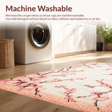 Ultra Soft Area Rug, Non Slip, Stain Resistant, Washable Area Rugs for Living Room, Bedroom, Whimsical Light Peach Dot Arrangement(Pink)