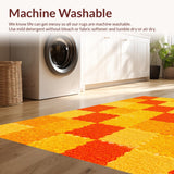Ultra Soft Area Rug, Non Slip, Stain Resistant, Washable Area Rugs for Living Room, Bedroom, Charming Irregular Shape Accent Piece(Orange)