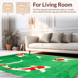 Ultra Soft Area Rug, Non Slip, Stain Resistant, Washable Area Rugs for Living Room, Bedroom, Serene Coastal Aquatic Vibes(Green)