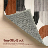 Ultra Soft Area Rug, Non Slip, Stain Resistant, Washable Area Rugs for Living Room, Bedroom, Soft Neutral Organic Motif(Gray)