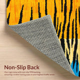 Ultra Soft Area Rug, Non Slip, Stain Resistant, Washable Area Rugs for Living Room, Bedroom, Animal Print Dorm Room Polyester Area Mat(Yellow)