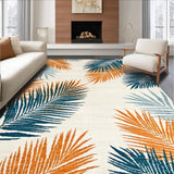 Ultra Soft Area Rug, Non Slip, Stain Resistant, Washable Area Rugs for Living Room, Bedroom, Rustic Coastal Palm Retreat(Orange)