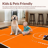 Ultra Soft Area Rug, Non Slip, Stain Resistant, Washable Area Rugs for Living Room, Bedroom, Bold Orange and Brown Geometry(Orange)
