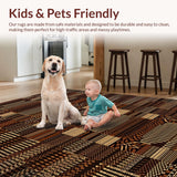 Ultra Soft Area Rug, Non Slip, Stain Resistant, Washable Area Rugs for Living Room, Bedroom, Whimsical Retro Animal Print(Brown)