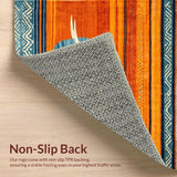 Ultra Soft Area Rug, Non Slip, Stain Resistant, Washable Area Rugs for Living Room, Bedroom, Vibrant Ethnic Patterned Floor Mat(Orange)