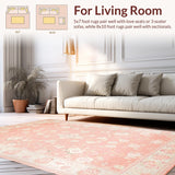 Ultra Soft Area Rug, Non Slip, Stain Resistant, Washable Area Rugs for Living Room, Bedroom, Trendy Pastel Lettering Aesthetic(Pink)