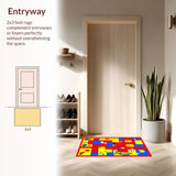 Ultra Soft Area Rug, Non Slip, Stain Resistant, Washable Area Rugs for Living Room, Bedroom, Interactive Seasonal Learning Design(Yellow)