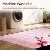 Ultra Soft Area Rug, Non Slip, Stain Resistant, Washable Area Rugs for Living Room, Bedroom, Modern Multicolor Botanical Elegance(Pink)