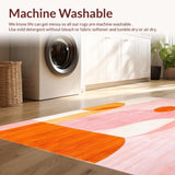 Ultra Soft Area Rug, Non Slip, Stain Resistant, Washable Area Rugs for Living Room, Bedroom, Non Slip Pastel Accent Rug(Orange)