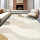 Artistic Area Showcasing Bold Abstract Design in Creamy Tones(Beige)