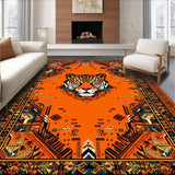 Ultra Soft Area Rug, Non Slip, Stain Resistant, Washable Area Rugs for Living Room, Bedroom, Wild Jungle Inspired Decor(Orange)