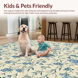 Azure Meadow Beige Floral Woven Style Area(Beige)