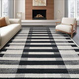 Ultra Soft Area Rug, Non Slip, Stain Resistant, Washable Area Rugs for Living Room, Bedroom, Monochrome Striped Geometric Rug, Contrast Zebra Pattern Carpet, Minimalist(Gray)