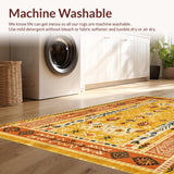 Ultra Soft Area Rug, Non Slip, Stain Resistant, Washable Area Rugs for Living Room, Bedroom, Artisanal Crochet Insert Feature(Yellow)