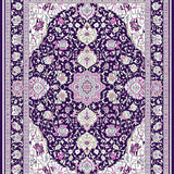 Ultra Soft Area Rug, Non Slip, Stain Resistant, Washable Area Rugs for Living Room, Bedroom, Chic Monochrome Vintage Blossom(Purple)