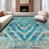 Ultra Soft Area Rug, Non Slip, Stain Resistant, Washable Area Rugs for Living Room, Bedroom, Boho Spice Dining Area Vintage Low Pile Carpet(Red)