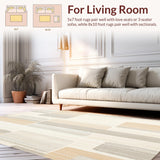 Ultra Soft Area Rug, Non Slip, Stain Resistant, Washable Area Rugs for Living Room, Bedroom, Neutral Hues Area Super Absorbent Non Slip Kitchen Comfort Mat(Beige)