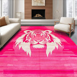 Ultra Soft Area Rug, Non Slip, Stain Resistant, Washable Area Rugs for Living Room, Bedroom, Elegant Safari Inspired Motif(Pink)