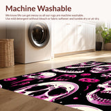 Ultra Soft Area Rug, Non Slip, Stain Resistant, Washable Area Rugs for Living Room, Bedroom, Gothic Humor Inspired Floor Art(Pink)