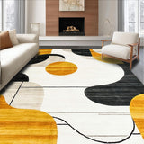 Ultra Soft Area Rug, Non Slip, Stain Resistant, Washable Area Rugs for Living Room, Bedroom, Trendy Dynamic Spiral Artwork(Yellow)