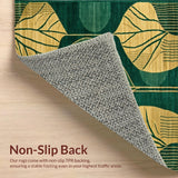 Ultra Soft Area Rug, Non Slip, Stain Resistant, Washable Area Rugs for Living Room, Bedroom, Leaf Design(Green)