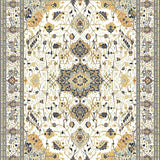 Ultra Soft Area Rug, Non Slip, Stain Resistant, Washable Area Rugs for Living Room, Bedroom, Geometric Speckled Beige(White)
