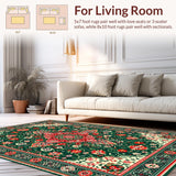 Ultra Soft Area Rug, Non Slip, Stain Resistant, Washable Area Rugs for Living Room, Bedroom, Traditional Green Velvet Prayer Mat for Mosque(Green)