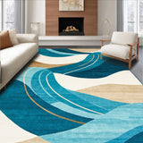 Ultra Soft Area Rug, Non Slip, Stain Resistant, Washable Area Rugs for Living Room, Bedroom, Coastal Sand Surf Inspired Decor(Blue)