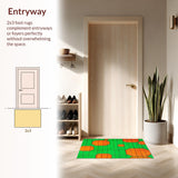 Ultra Soft Area Rug, Non Slip, Stain Resistant, Washable Area Rugs for Living Room, Bedroom, Sleek Contemporary Striped Pattern(Green)