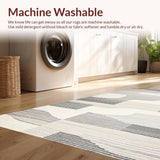 Ultra Soft Area Rug, Non Slip, Stain Resistant, Washable Area Rugs for Living Room, Bedroom, Rustic Textured Cream Pattern(Beige)
