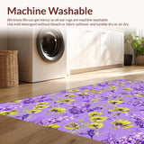 Ultra Soft Area Rug, Non Slip, Stain Resistant, Washable Area Rugs for Living Room, Bedroom, Luxurious Purple Petal Theme(Purple)